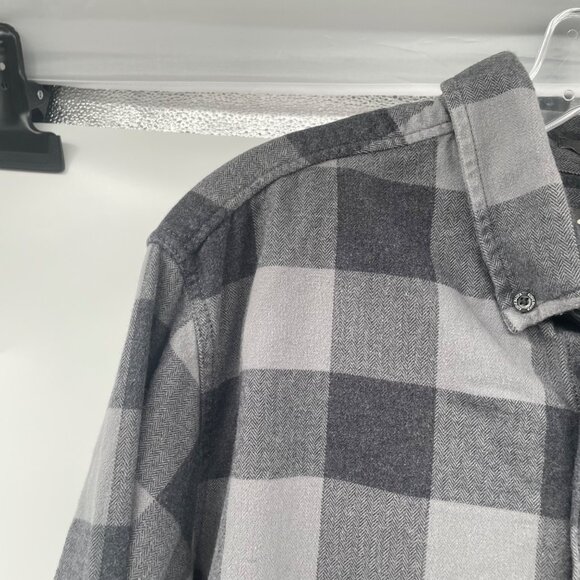Eddie Bauer Men's Check Flannel Shirt Long Sleeve Classic Fit Gray Size TL - Picture 5 of 9